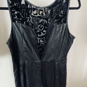 Very J Black lace Peplum Top